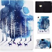 Voor iPad 10.2 inch Gekleurde Tekening Horizontale Flip Leren Case met Houder & Kaartsleuven & Slaap / Wekfunctie (Paars Fawn)