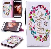 Voor Huawei P10 Gekleurd tekeningpatroon Horizontaal Flip TPU + PU lederen hoesje met houder & kaartsleuven & portemonnee & lanyard (Do What You Love)