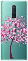Voor OnePlus 8 schokbestendig geverfd transparant TPU beschermhoes (vlinderboom)