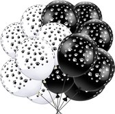 Hondenpootjes Ballonnen zwart en wit gemengd, 12 stuks, verjaardagsfeest, kinderfeest, tienerfeest , themafeest