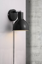 Nordlux Pop wandlamp - industrieel - draai- en kantelbaar - 18,5 cm diep - E27 - zwart