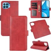Voor OPPO F17 Pro Dubbelzijdige magnetische gesp Horizontale flip lederen tas met houder & kaartsleuven en portemonnee (rood)