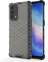 Voor Oppo Reno5 Pro 5G schokbestendige honingraat pc + TPU-hoes (zwart)