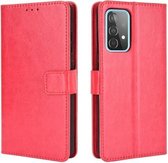 Voor Samsung Galaxy A72 5G Retro Crazy Horse Texture Horizontale Flip Leren Case met Houder & Kaartsleuven & Fotolijst (Rood)