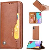 Voor Samsung Galaxy A72 5G Kneed Huidtextuur Horizontale Flip Leren Case met Fotolijst & Houder & Kaartsleuven & Portemonnee (Bruin)