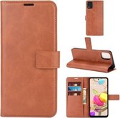 Voor LG K42 Retro Kalfspatroon Gesp Horizontale Flip Leren Case met Houder & Kaartsleuven & Portemonnee (Lichtbruin)