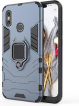PC + TPU schokbestendige beschermhoes met magnetische ringhouder voor Geschikt voor Xiaomi Mi 8 (marineblauw)