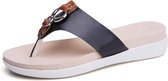 Eenvoudige antislip casual strandslippers sandalen voor dames (kleur: zwart maat: 37)