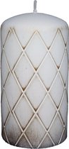 Witte gouden diamant retro stompkaars 130/70 (49 uur)