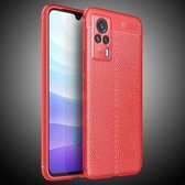 Voor vivo S9e Litchi Texture TPU schokbestendig hoesje (rood)