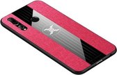 Voor Huawei Enjoy 9s XINLI Stitching Cloth Textue Shockproof TPU beschermhoes (rood)