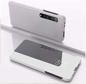 Voor OPPO Realme 7 vergulde spiegel horizontale flip lederen tas met houder (zilver)