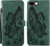 Retro Skin Feel Butterflies Embossing Horizontale Flip Leather Case met houder & kaartsleuven & portemonnee voor iPhone 6 Plus / 6s Plus (groen)