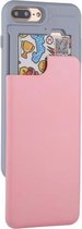 GOOSPERY voor iPhone 8 Plus & 7 Plus TPU + PC Sky Slide Bumper beschermende achterkant van de behuizing met kaartsleuf (roze)