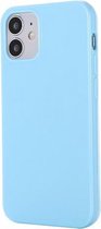 Effen kleur TPU beschermhoes voor iPhone 12 Pro Max (lichtblauw)