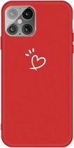 Three Dots Love-heart Pattern Frosted TPU beschermhoes voor iPhone 12/12 Pro (rood)