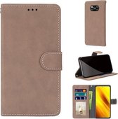 Voor Xiaomi Poco X3 NFC Retro Frosted Horizontale Flip PU Leather Case met Houder & Kaartsleuven & Portemonnee & Fotolijst (Crème Kleur)