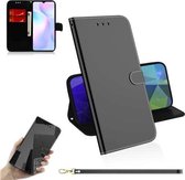 Voor Xiaomi Redmi 9A Geïmiteerd Spiegeloppervlak Horizontale Flip Leren Case met Houder & Kaartsleuven & Portemonnee & Lanyard (Zwart)