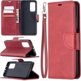 Voor Xiaomi Mi 10T 5G Retro Lambskin Texture Pure Color Horizontale Flip PU Leather Case met Houder & Kaartsleuven & Portemonnee & Lanyard (Rood)