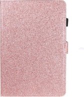 Voor Huawei MediaPad T5 Vernis Glitter Poeder Horizontale Flip Leren Case met Houder & Kaartsleuf (Rose Goud)
