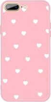Voor iPhone 8 Plus / 7 Plus Meerdere Love-Hearts Patroon Kleurrijke Frosted TPU Telefoon Beschermhoes (Roze)