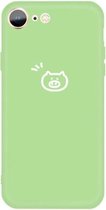 Voor iPhone SE 2020/8/7 Small Pig Pattern Colorful Frosted TPU telefoon beschermhoes (groen)