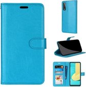 Voor LG Stylo 7 5G Pure Color Horizontale Flip PU lederen tas met houder & kaartsleuven & portemonnee & fotolijst (blauw)