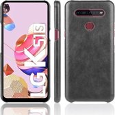 Voor LG K51S Shockproof Litchi Texture PC + PU Case (Zwart)