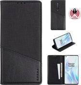 Voor OnePlus 8 MUXMA MX109 horizontale flip lederen tas met houder en kaartsleuf en portemonnee (zwart)