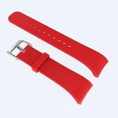 Effen kleur lederen polsband horlogeband voor Galaxy Gear Fit2 R360 (rood)