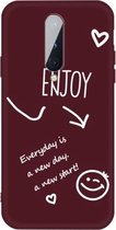 Voor OnePlus 8 Enjoy Smiley Heart Pattern schokbestendig TPU-hoesje (wijnrood)
