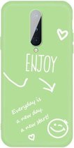 Voor OnePlus 8 Enjoy Smiley Heart Pattern schokbestendig TPU-hoesje (groen)