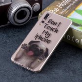 Dont Touch My Phone Dog Pattern Soft TPU Case voor Huawei P20 Pro