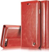 CaseMe-003 voor iPhone 8 Plus & 7 Plus PU + PC Business Style Crazy Horse Texture Horizontale flip lederen tas met houder & kaartsleuven & portemonnee (rood)