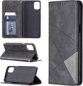 Voor LG K42 Rhombus Texture Horizontale Flip Magnetische Leren Case met Houder & Kaartsleuven (Zwart)