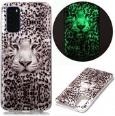 Voor Samsung Galaxy S20 Lichtgevende TPU zachte beschermhoes (Leopard Tiger)