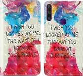 Voor Huawei Y6p 3D Schilderen Gekleurde Tekening Patroon Horizontale Flip TPU + PU Lederen Case met Houder & Kaartsleuven & Portemonnee & Lanyard (Engels Alfabet)