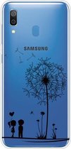 Voor Samsung Galaxy A40 gekleurde tekening patroon zeer transparante TPU beschermhoes (paardebloem)