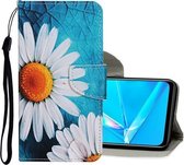 Voor OPPO Realme C11 Gekleurd tekeningpatroon Horizontale flip lederen hoes met houder & kaartsleuven & portemonnee (kamille)