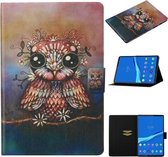 Voor Lenovo Tab M10 Plus TB-X606F Gekleurde Tekening Patroon Horizontale Flip Leren Case met Houder & Kaartsleuf & Slaap / Wekfunctie (Uil)