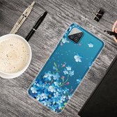 Voor Samsung Galaxy A12 schokbestendig geverfd transparant TPU beschermhoes (sterbloem)