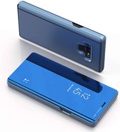 Mirror Clear View Horizontale Flip PU lederen tas voor Galaxy Note 9, met houder (blauw)
