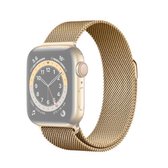 Voor Apple Watch Series 6 & SE & 5 & 4 40 mm / 3 & 2 & 1 38 mm Mutural Milanese roestvrijstalen horlogeband (goud)