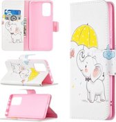 Voor Xiaomi Redmi Note 10 Pro Gekleurde Tekening Patroon Horizontale Flip Leren Case met Houder & Kaartsleuven & Portemonnee (Paraplu Olifant)