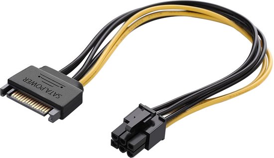 20 cm SATA 15 broches à 6 broches carte vidéo graphique PCI Express  câble... | bol.com