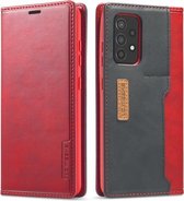 Voor Samsung Galaxy A52 5G / 4G LC.IMEEKE LC-001-serie PU + TPU kleuraanpassing Frosted horizontale flip lederen tas met houder en kaartsleuf (rood)