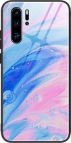Voor Huawei P30 Pro beschermhoes met marmerpatroonglas (DL05)