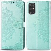 Voor Galaxy S20 + Halverwege Mandala Embossing Patroon Horizontale Flip Leren Case met Houder & Kaartsleuven & Portemonnee & Fotolijst & Lanyard (Groen)