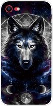 Schokbestendig geverfd transparant TPU beschermhoesje voor iPhone SE 2020 (Magic Wolf)