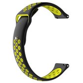 Dubbele kleur polsband horlogeband voor Galaxy S3 Ticwatch Pro (zwart geel)